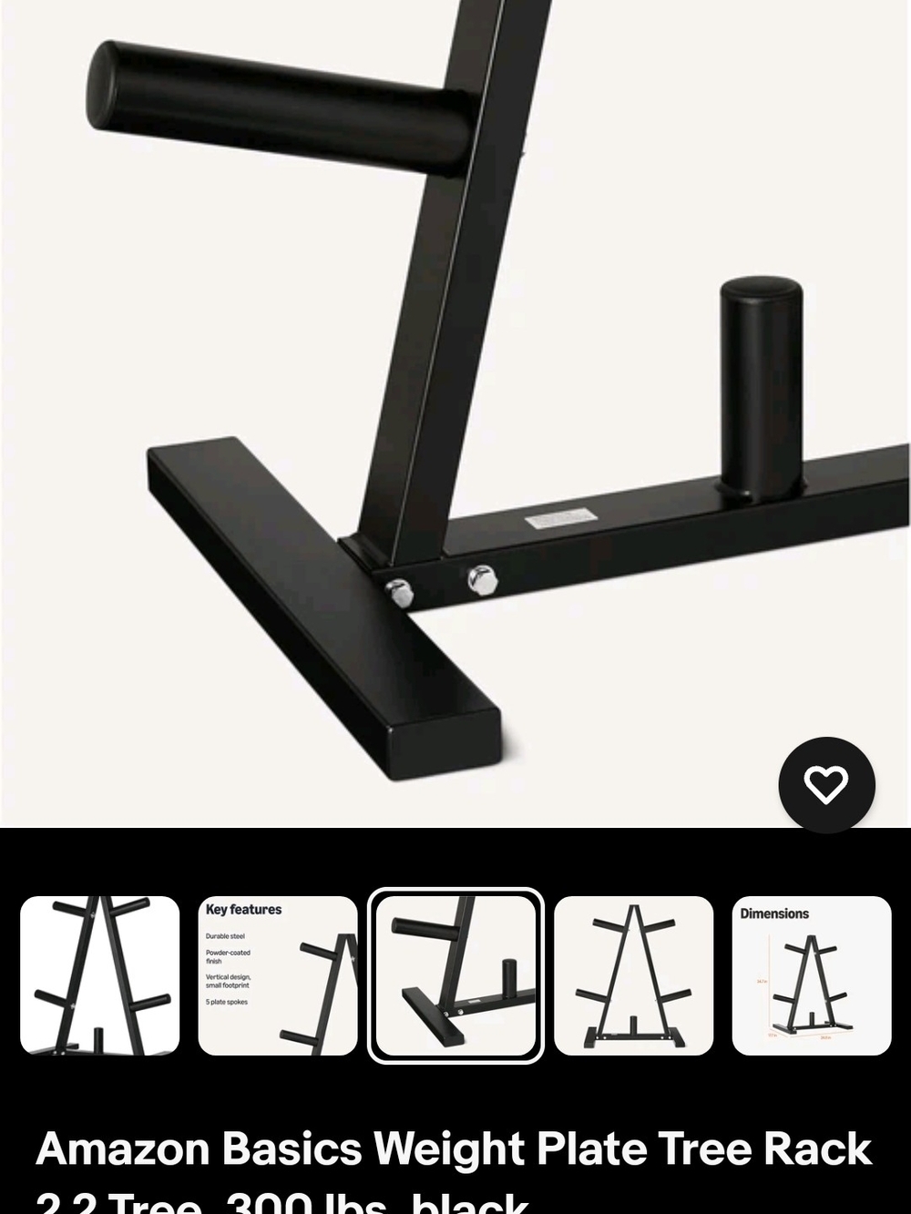 Black Weight Plate Tree Rack - Picture 3 of 4
